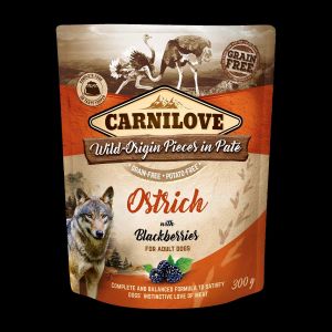 Carnilove Dog Pouches Ostrich with Blackberries